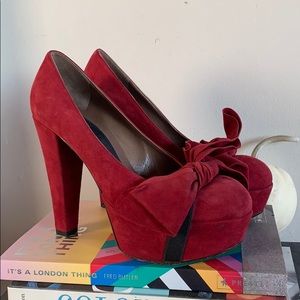 Marni suede platform with bow